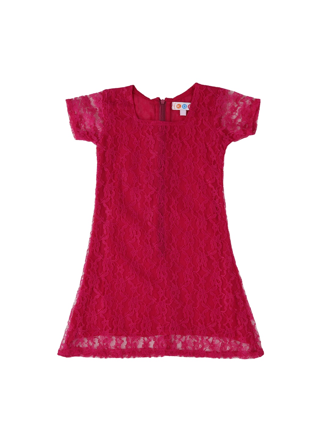 

Kids On Board Girls Magenta Self Design A-Line Dress