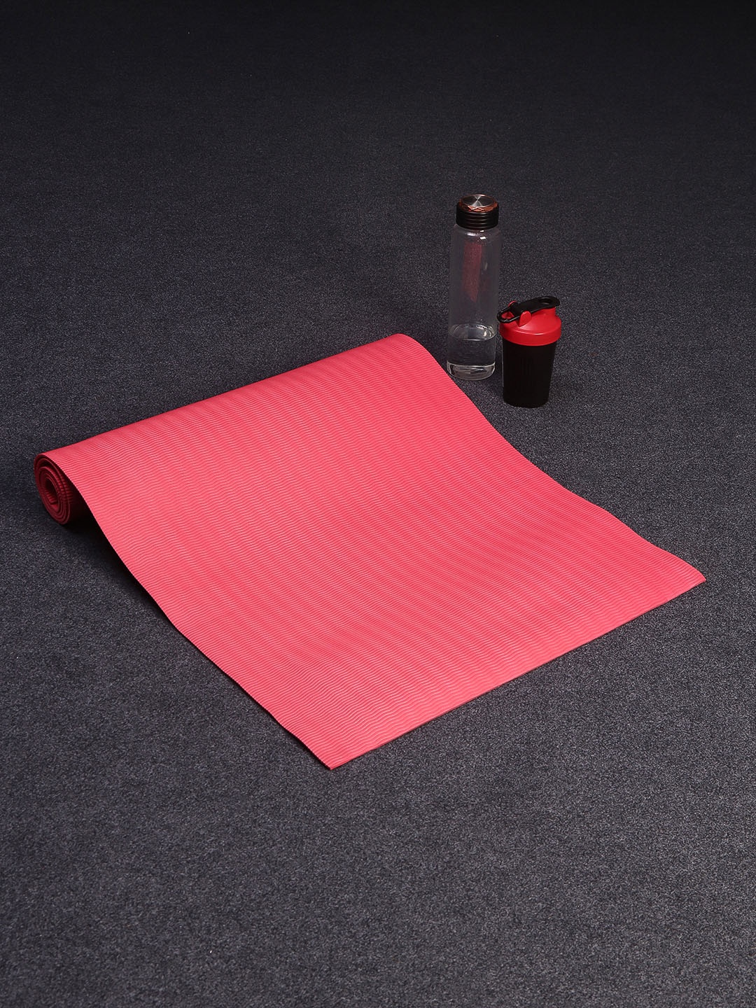 

ROMEE Unisex Pink Textured Anti-Skid Gym Exercise Yoga Mat with Cover