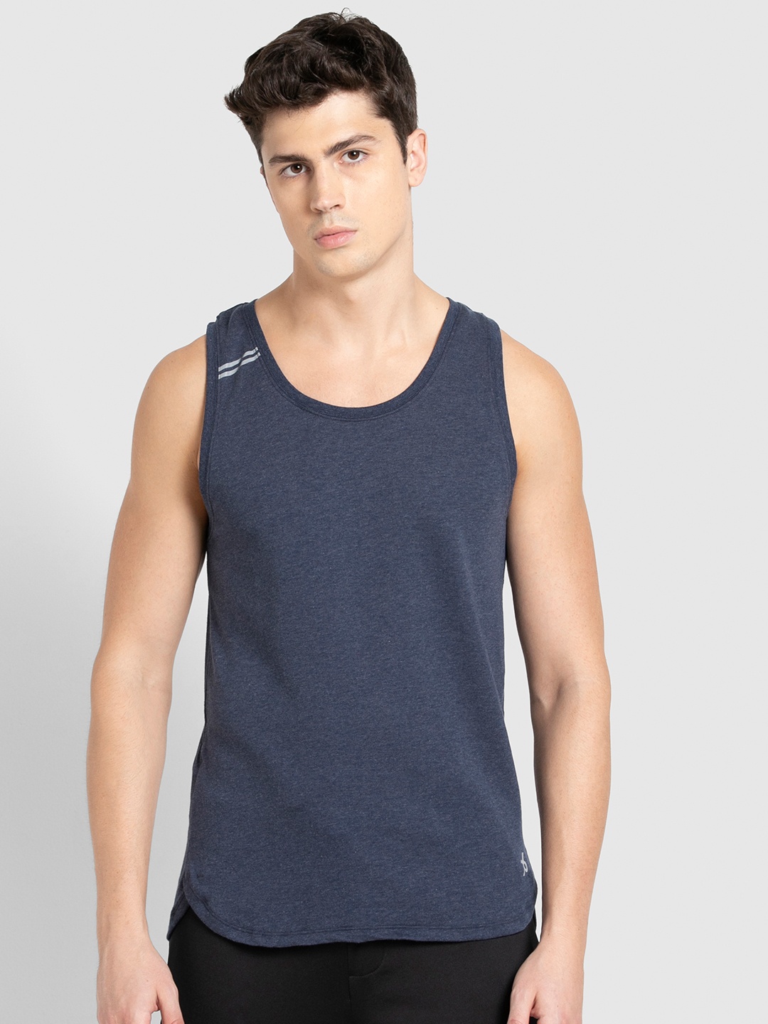

Jockey Men Blue Solid Round Neck Lounge T-shirt