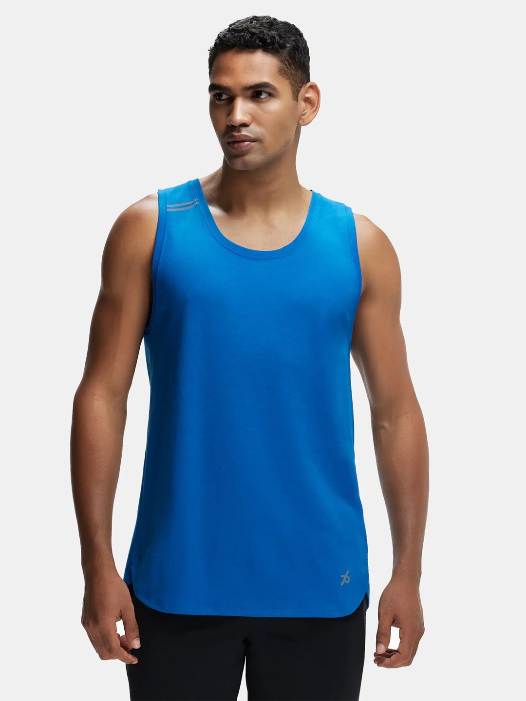 

Super Combed Cotton Blend Solid Performance Tank Top with Breathable Mesh-MV06, Blue