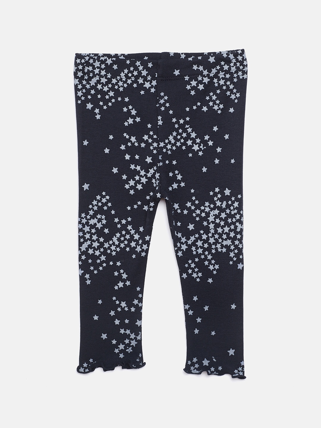 

Nins Moda Girls Navy Blue Printed Regular Fit Capris