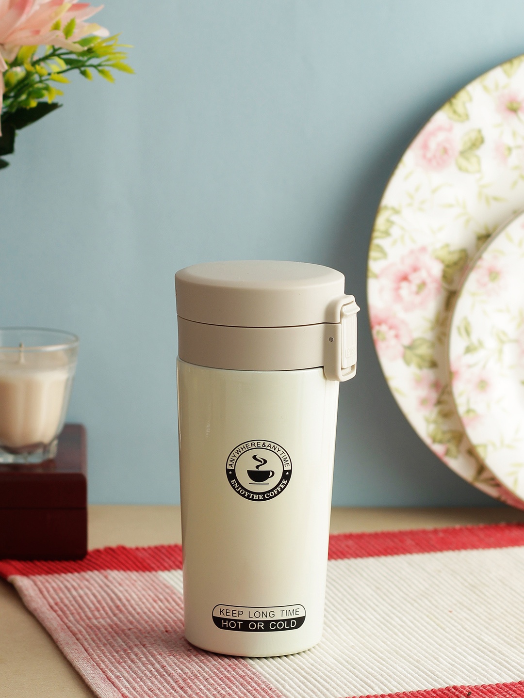 

INCRIZMA White Stainless Steel Vacuum Insulated Travel Tea and Coffee Mug 350 ml