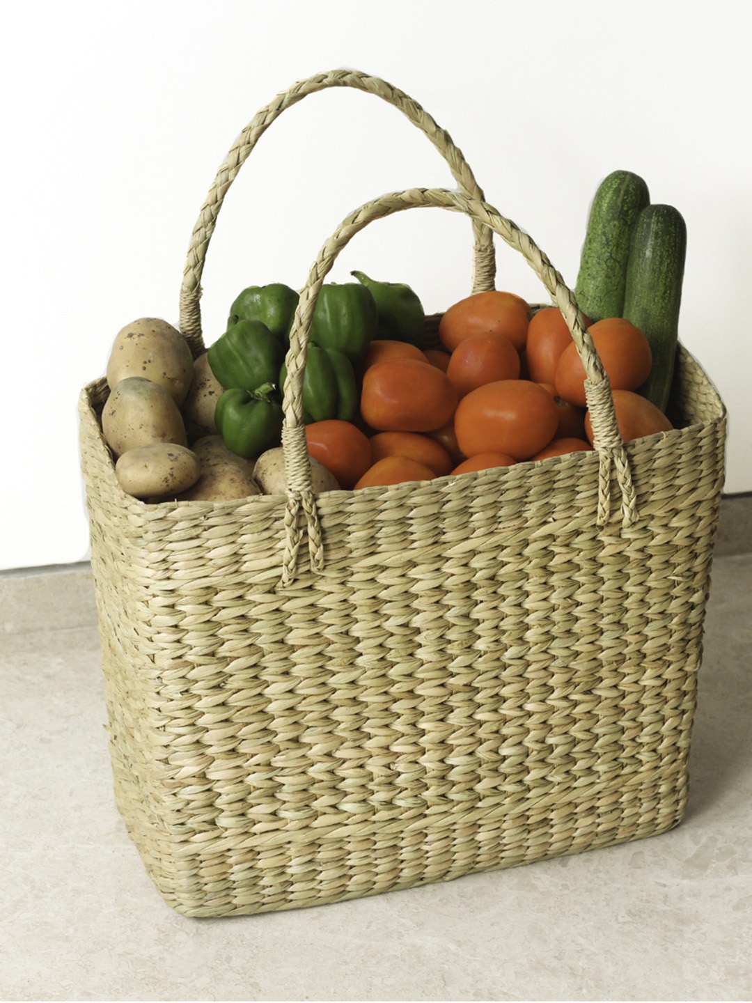 

NOW & ZEN Beige Handwoven Large Rectangle Basket