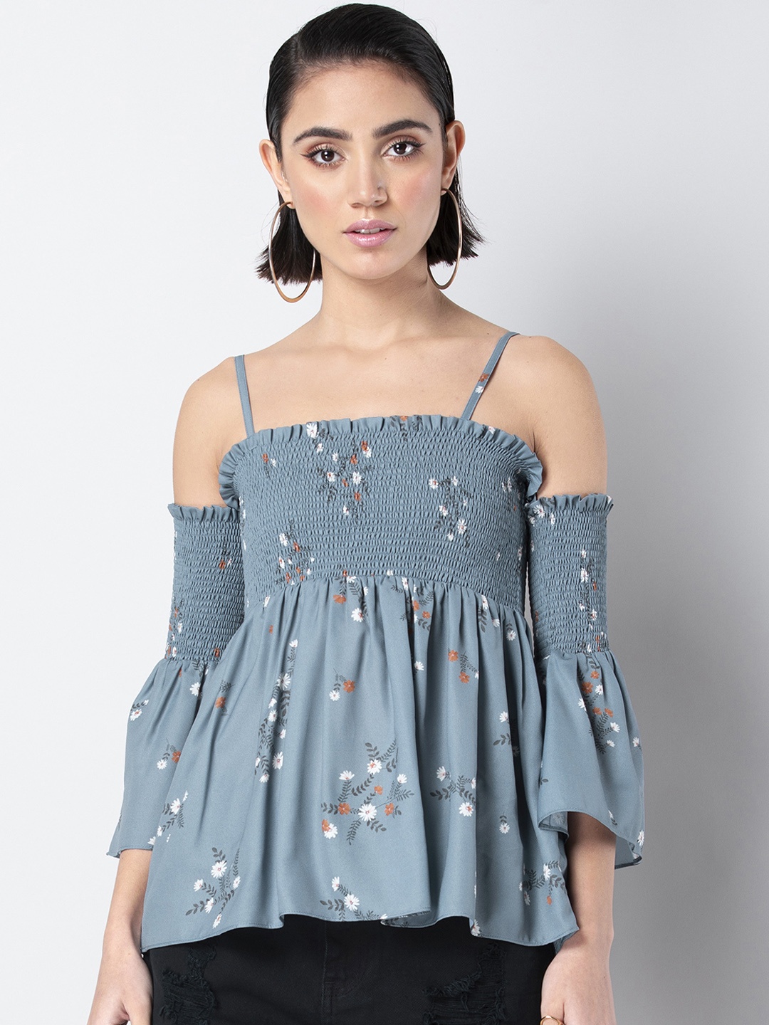 

FabAlley Women Blue Printed Top