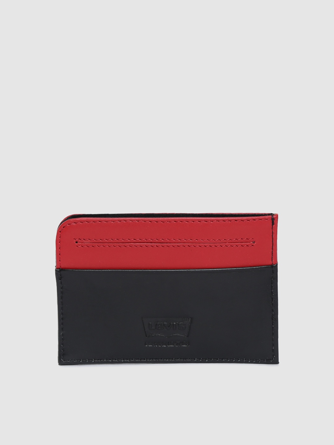 

Levis Men Black & Red Leather Colourblocked Card Holder