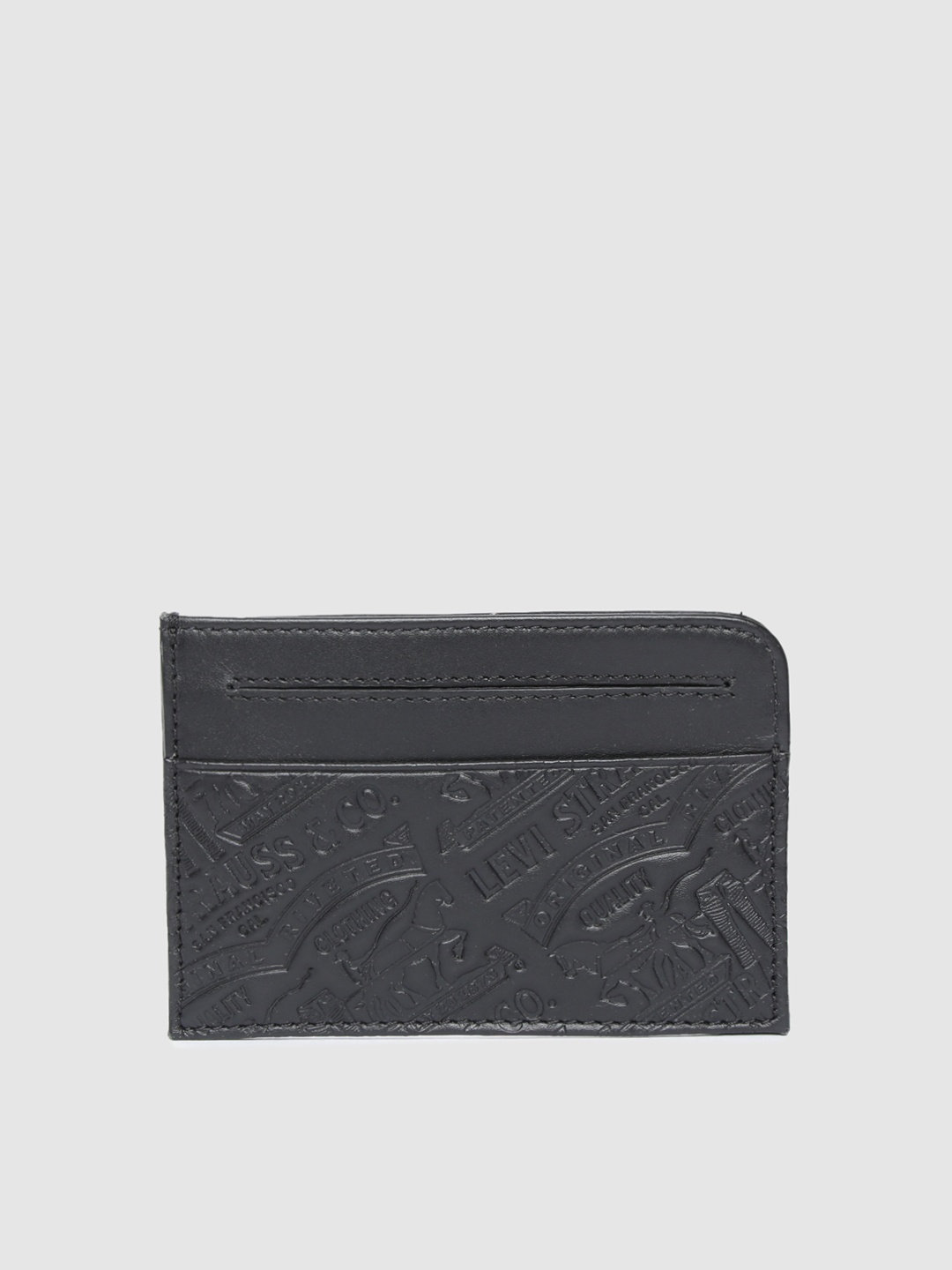 

Levis Men Black Textured Leather Card Holder