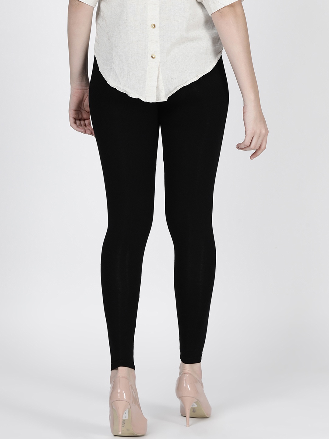 

TWIN BIRDS Women Black Solid Plus Ankle-Length Leggings