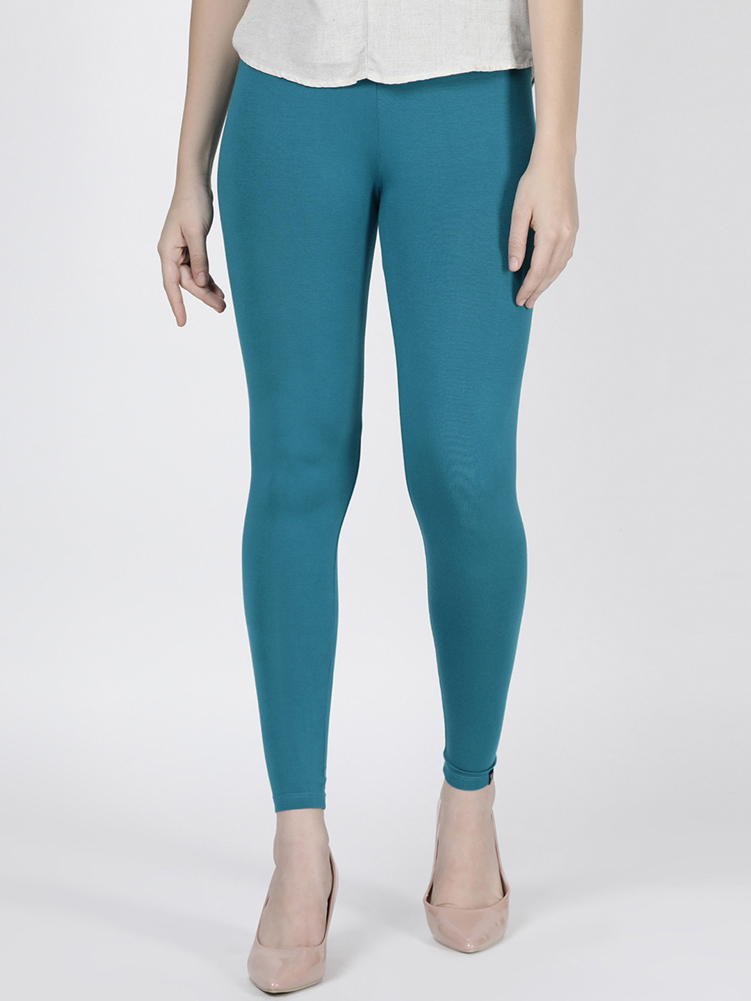 

TWIN BIRDS Women Blue Solid Pagoda Ankle-Length Leggings