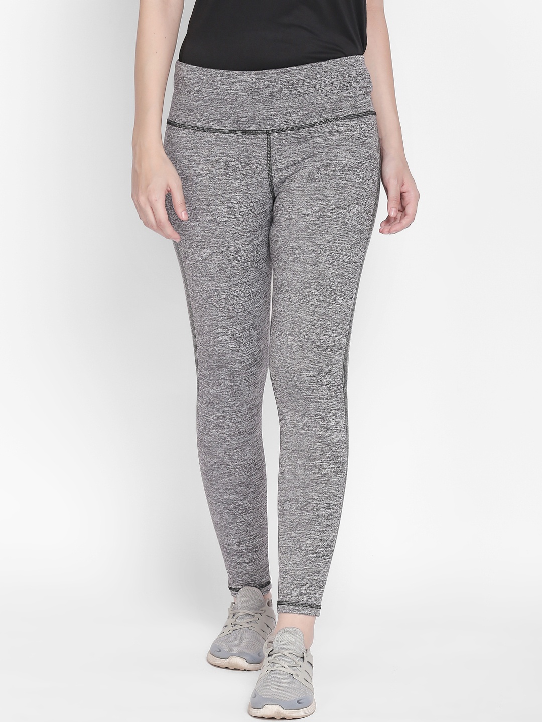 

Ajile by Pantaloons Women Grey Melange Solid Slim-Fit Track Pants