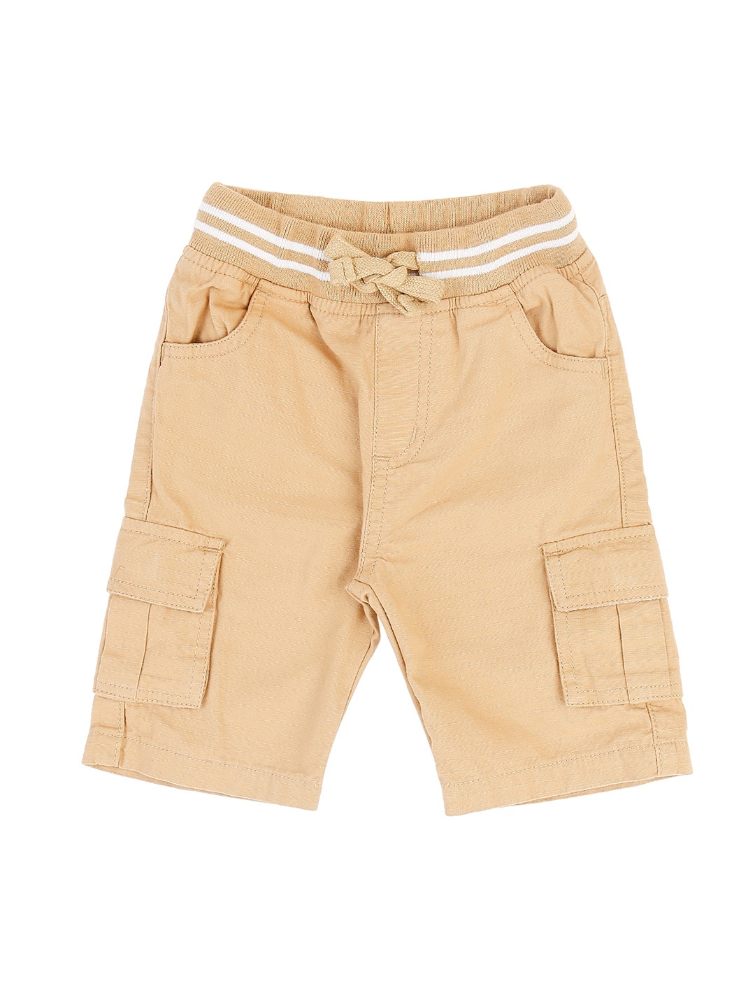 

Pantaloons Baby Boys Khaki Brown Self Design Regular Fit Cargo Shorts
