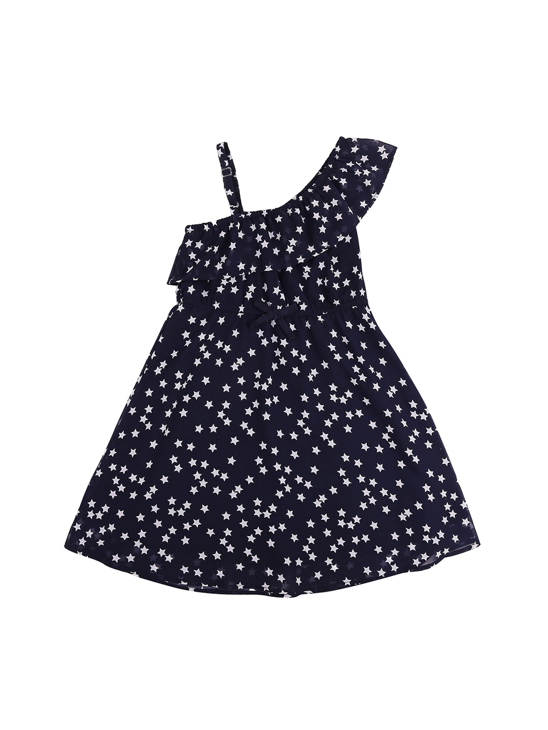 

Pantaloons Junior Girls Navy Blue & White Printed Fit and Flare Dress