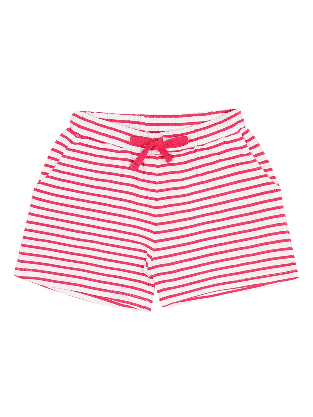 

Pantaloons Junior Girls Pink Striped Regular Shorts
