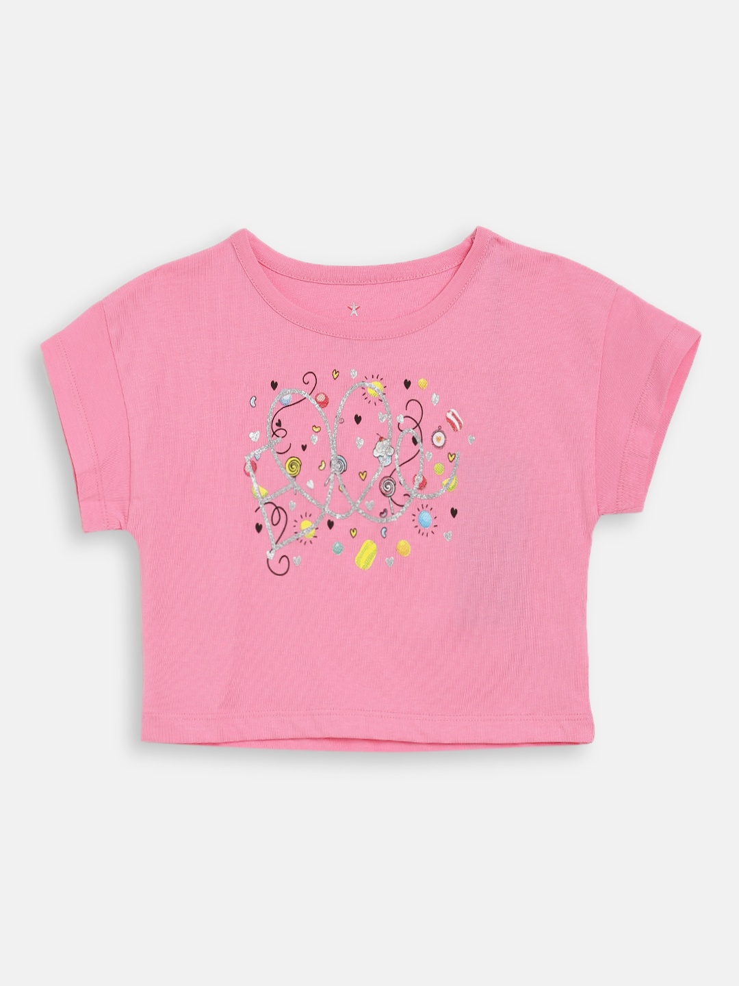 

ELLE Girls Pink Printed Top