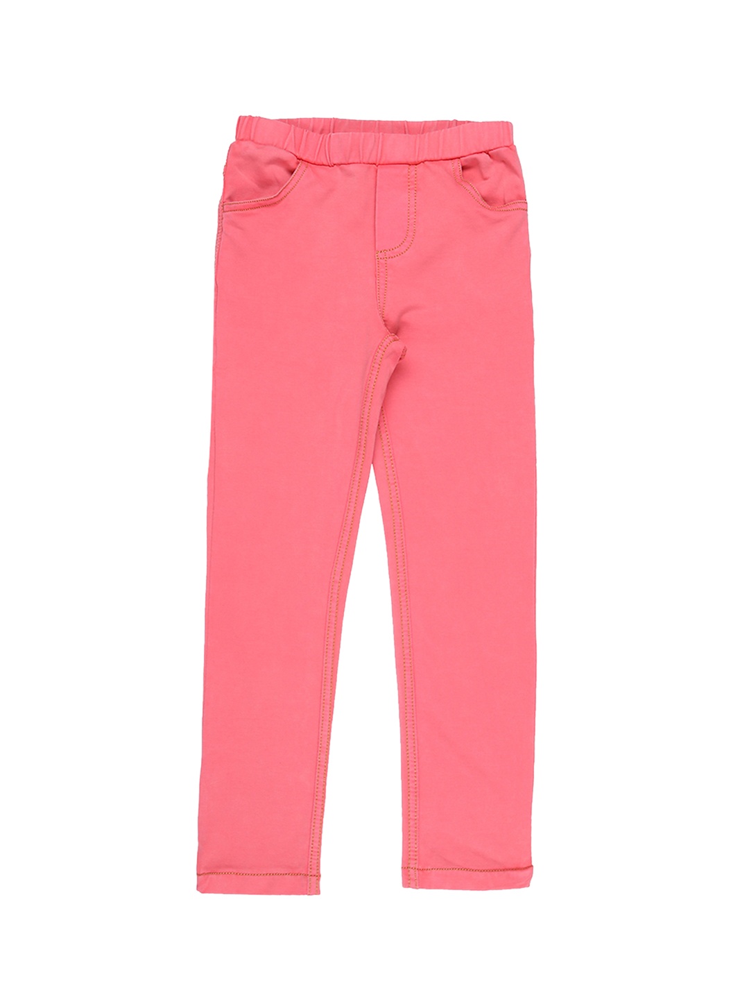 

Pantaloons Junior Girls Coral Pink Solid Jeggings