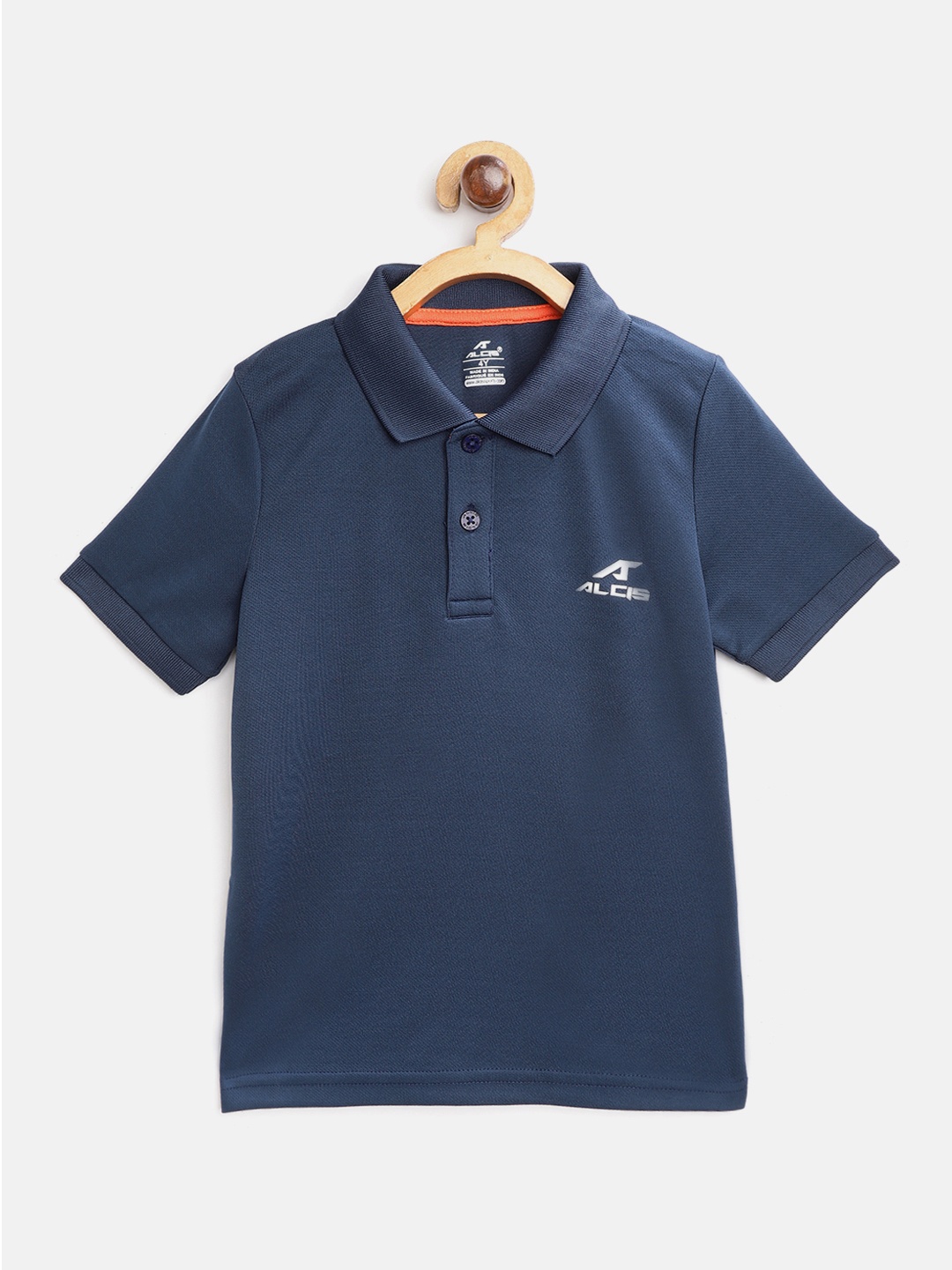 

Alcis Boys Navy Blue Solid Polo Collar T-shirt