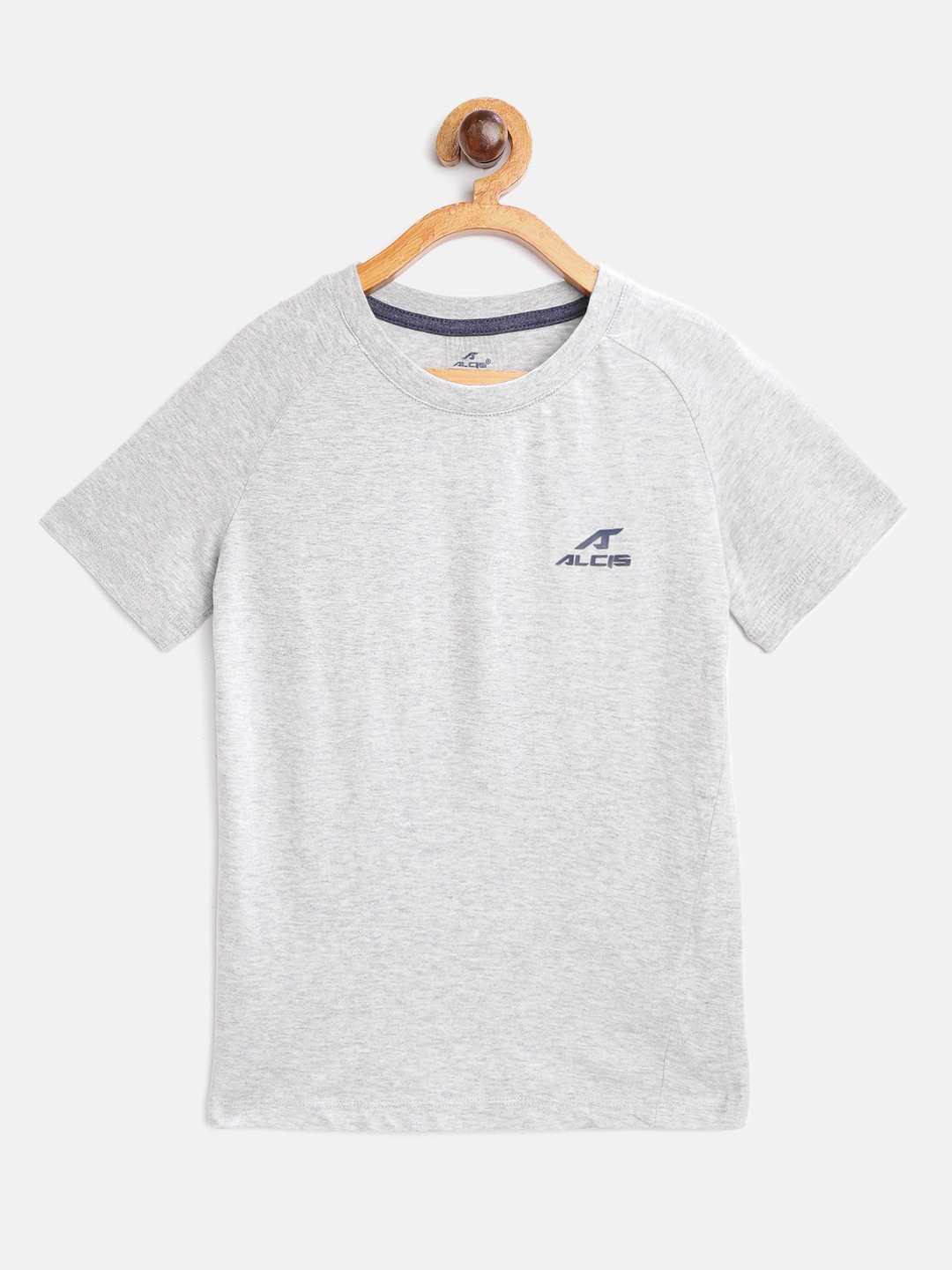 

Alcis Boys Grey Melange Printed Back Round Neck T-shirt