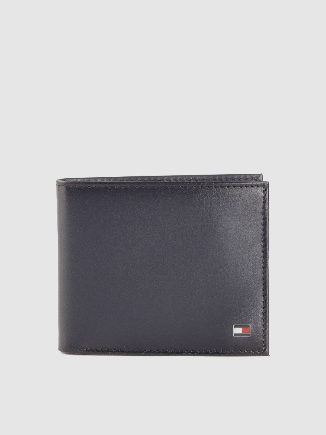 

Tommy Hilfiger Men Navy Blue Solid Two Fold Leather Wallet