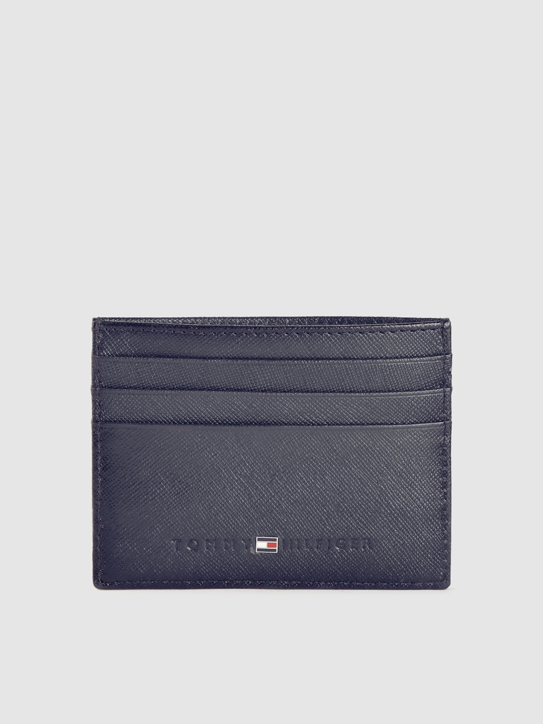 

Tommy Hilfiger Men Navy Blue Solid Leather Card Holder