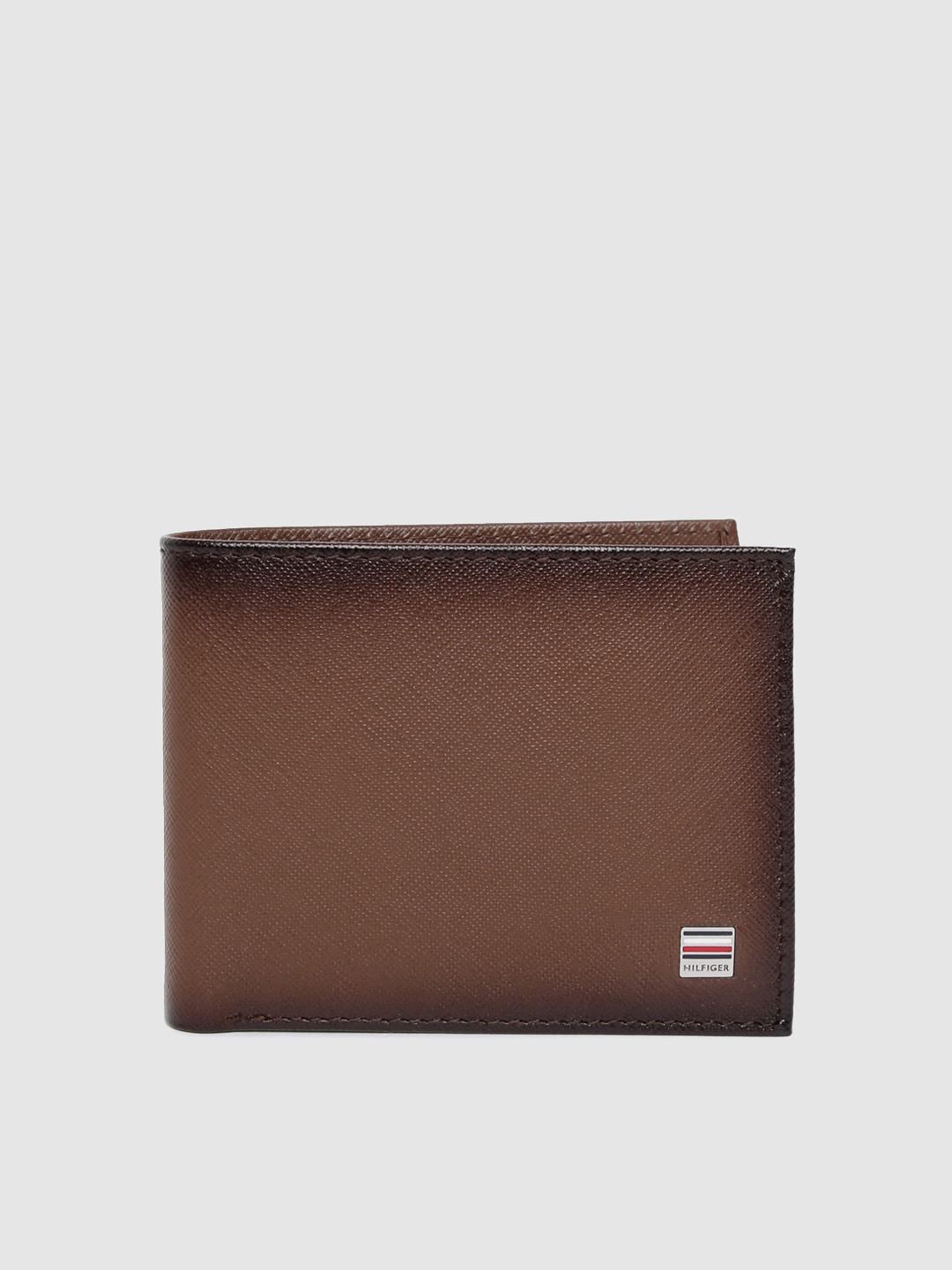 

Tommy Hilfiger Men Brown Genuine Leather Two Fold Wallet, Tan