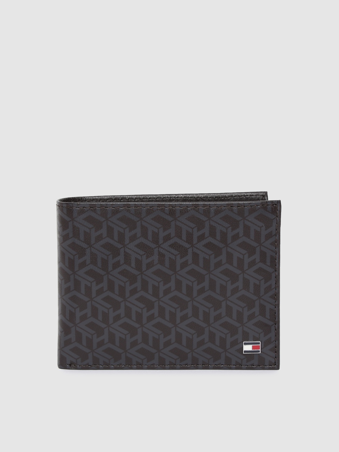 

Tommy Hilfiger Men Black Printed Genuine Leather Two Fold Wallet