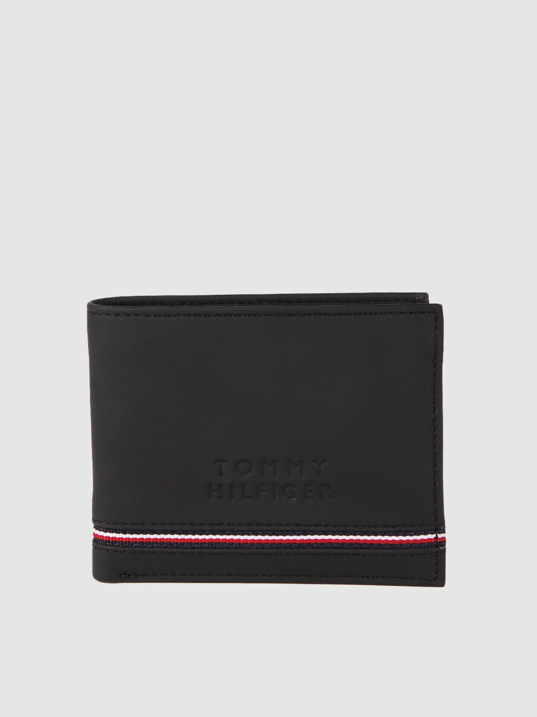 

Tommy Hilfiger Men Black Solid Leather Two Fold Wallet