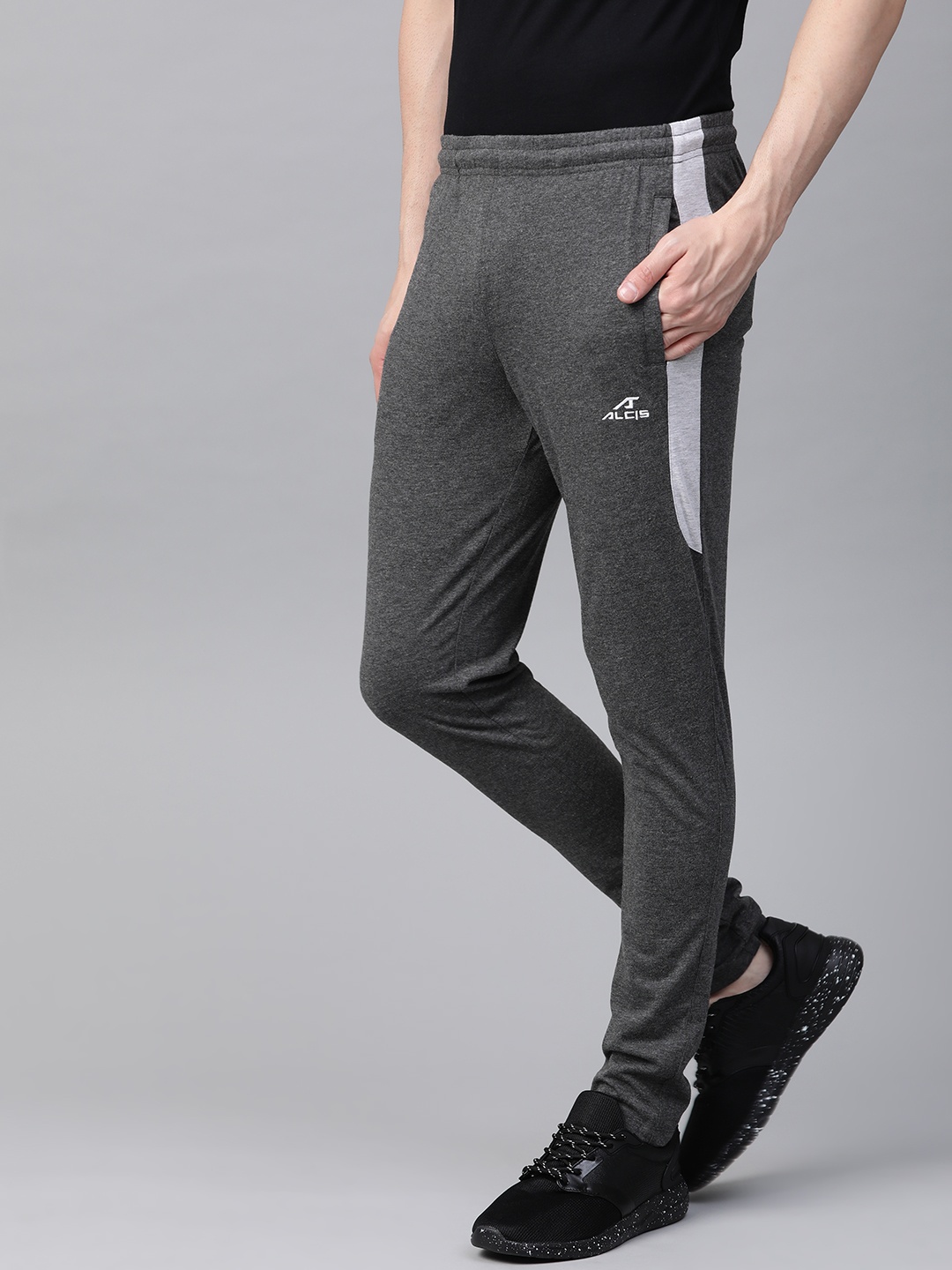 

Alcis Men Charcoal Grey Solid Track Pants