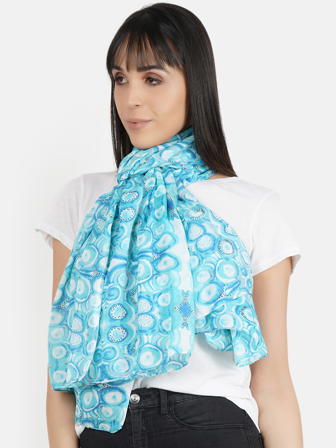 

Aditi Wasan Women Blue & White Printed Stole