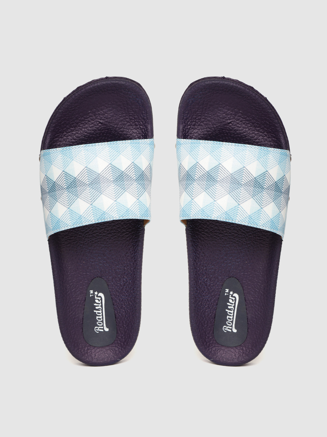 

Roadster Women Blue & White Geometric Print Sliders