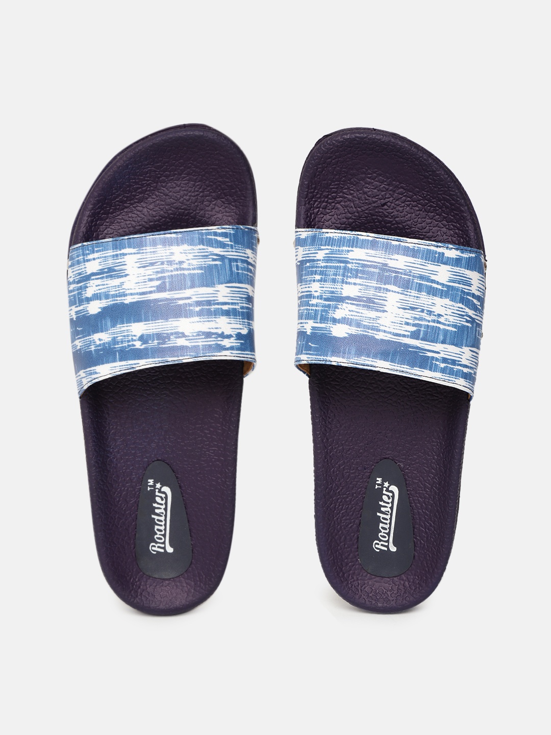 

Roadster Women Blue & White Printed Sliders