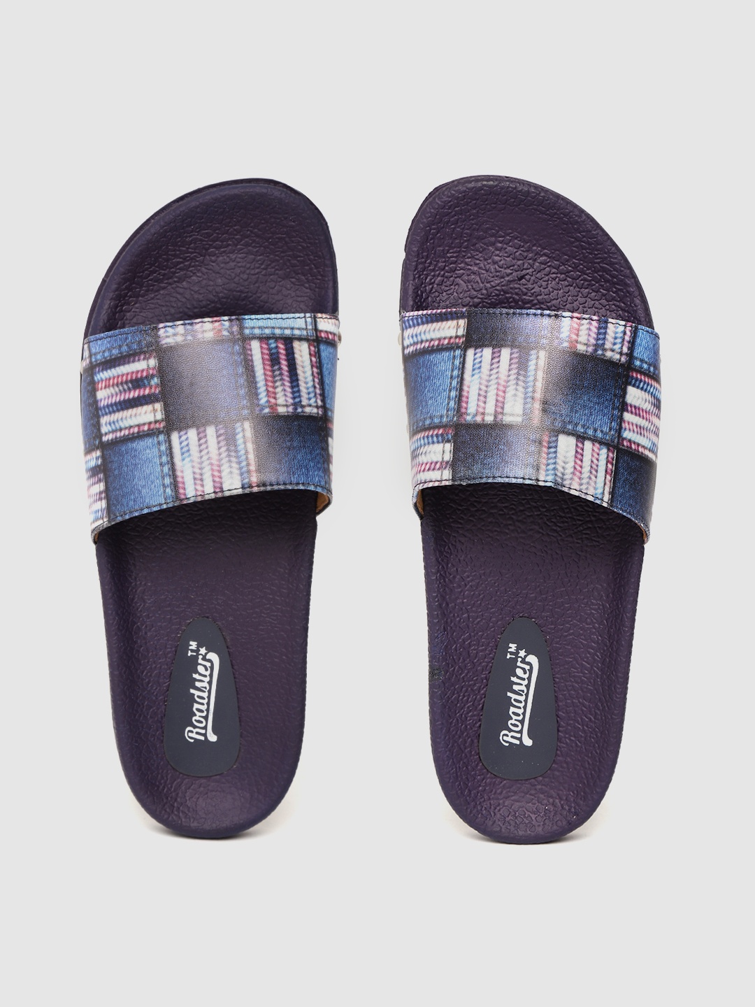 

Roadster Women Blue & Purple Printed Sliders