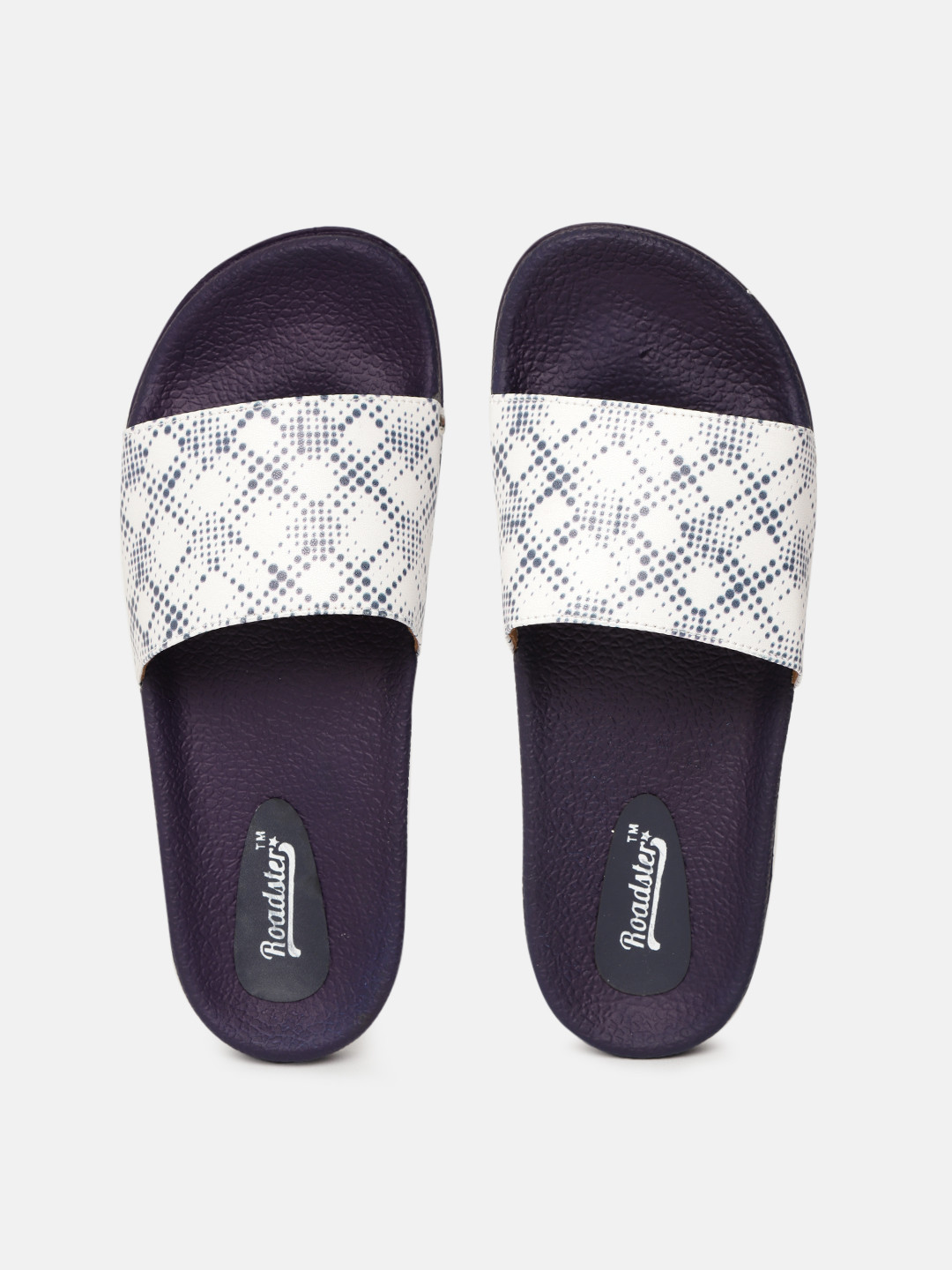 

Roadster Women White & Purple Printed Sliders