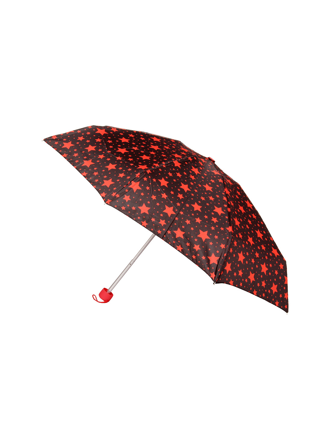 

FabSeasons Unisex Black & Red Star Printed 5 Fold Small Compact Manual Umbrella
