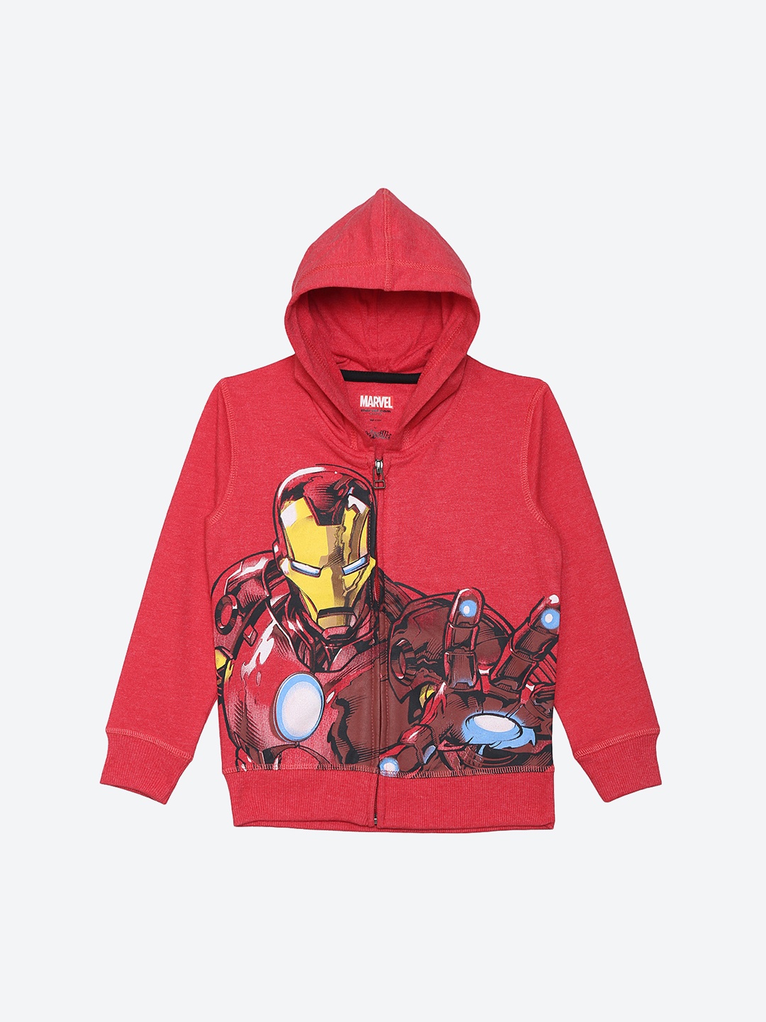 

Kids Ville Boys Red Iron-Man Printed Hooded Sweatshirt