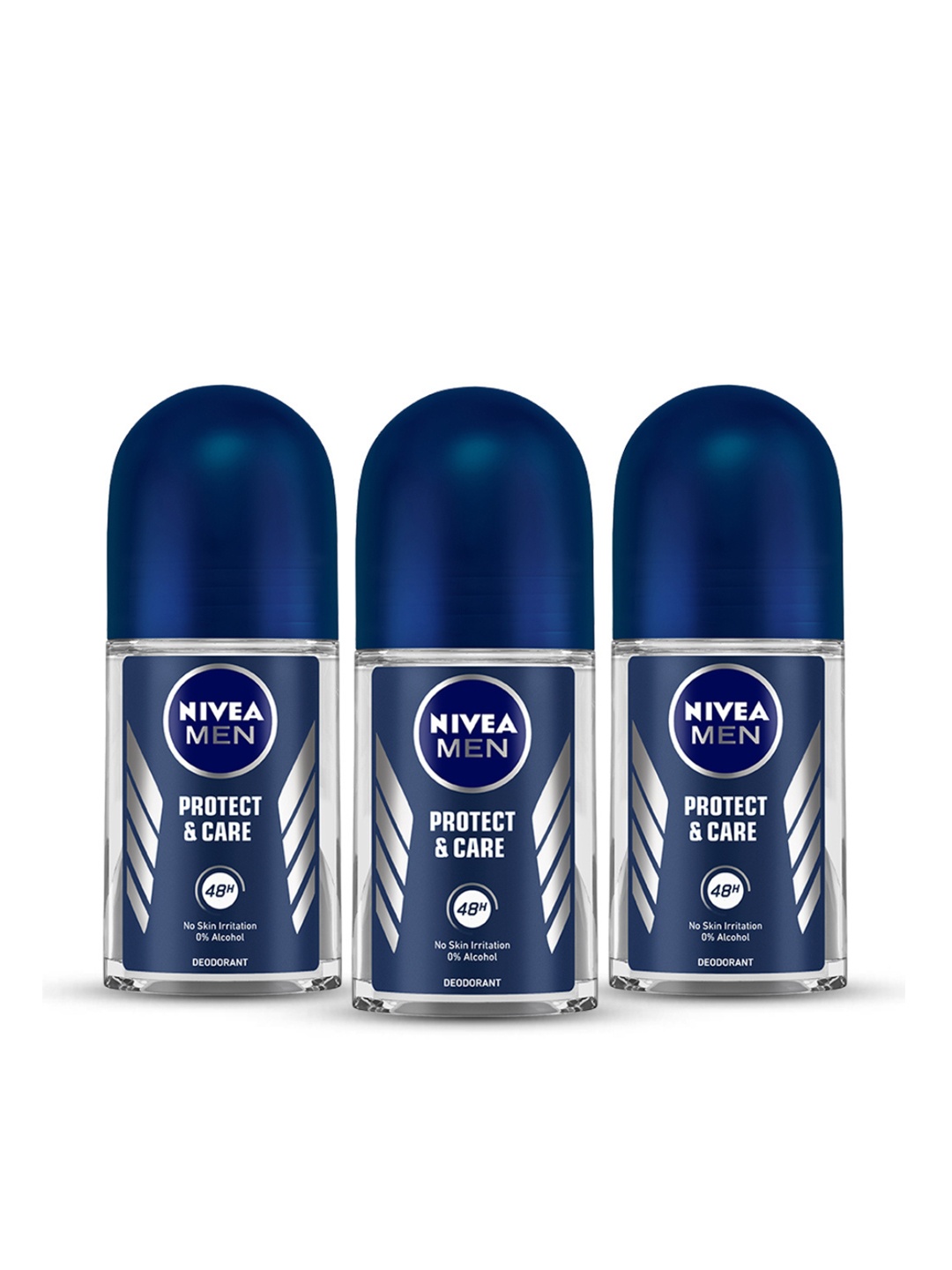 

Nivea Men Set of 3 Protect & Care 48h Roll On Deodrants, Blue