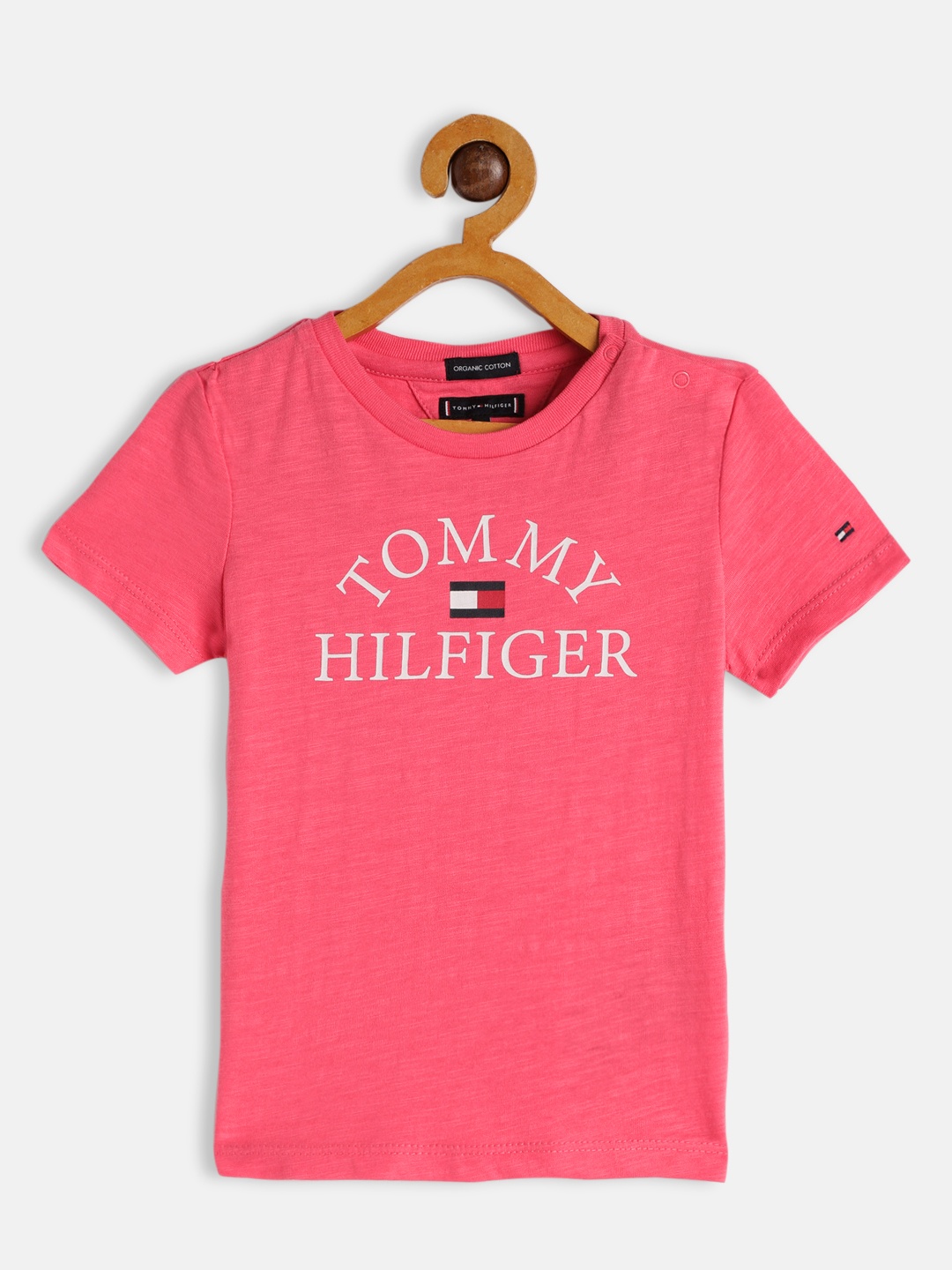 

Tommy Hilfiger Boys Pink Brand Logo Pure Cotton Printed T-shirt