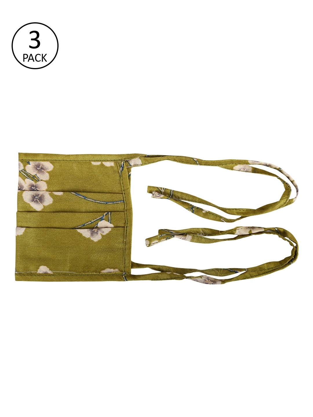 

Tossido Women Green Printed Pack Of 3 2-Ply Reversible Face Mask
