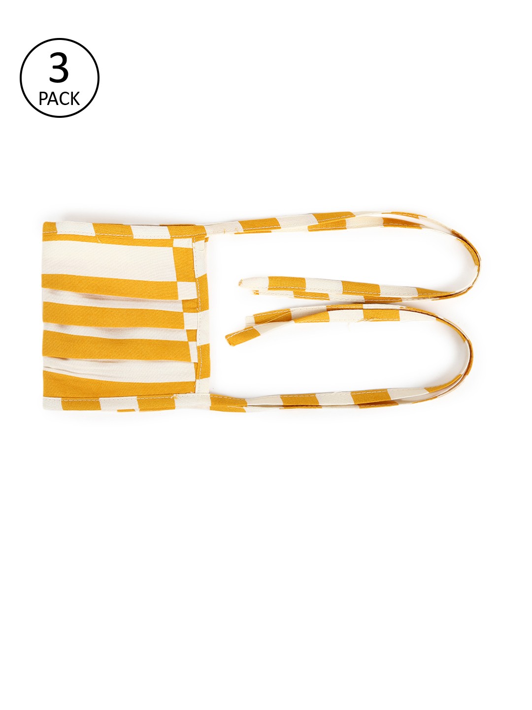 

Tossido Women Yellow & White Printed Pack Of 3 2-Ply Reversible Face Mask