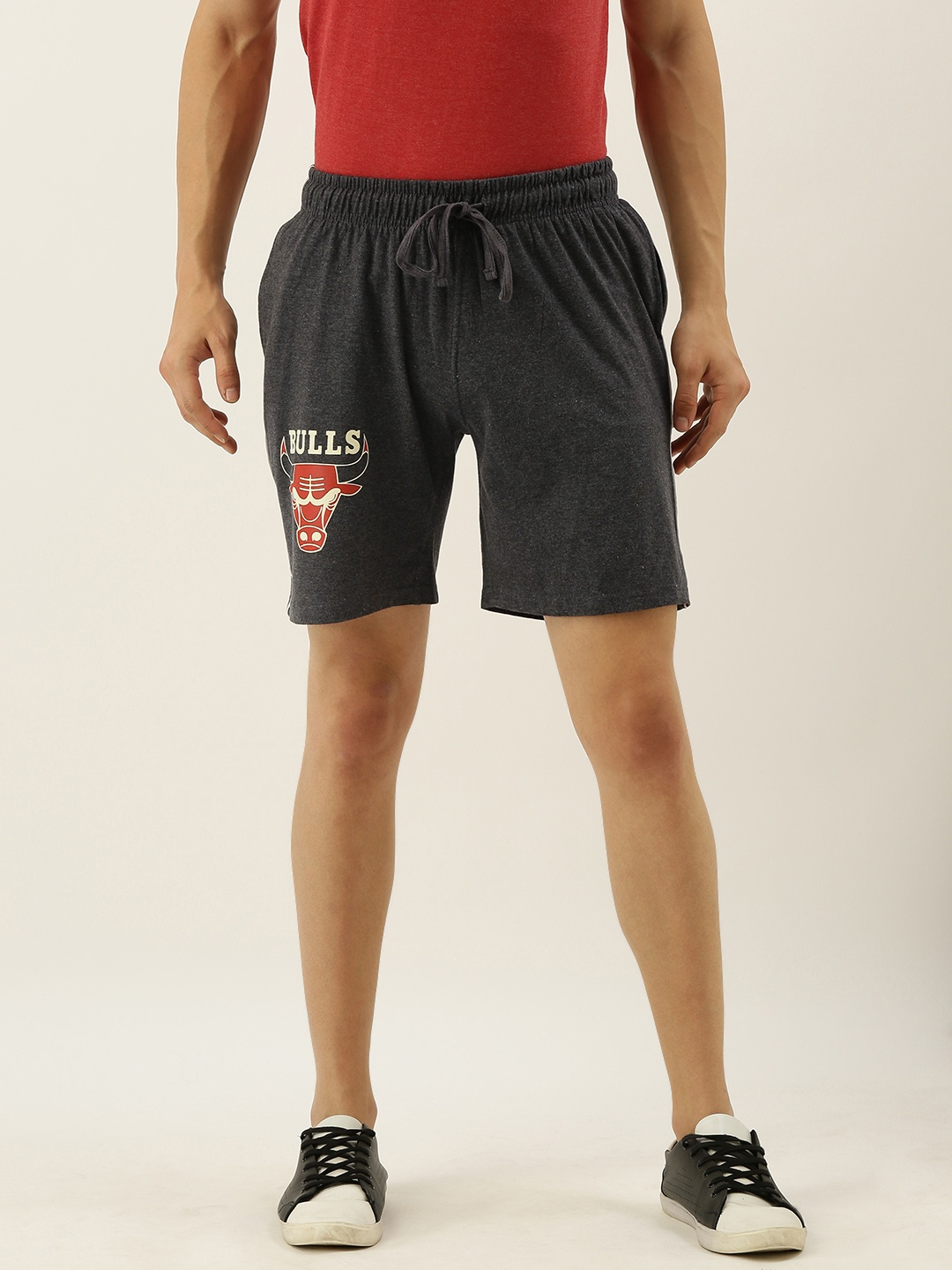 

Urban Dog Men Charcoal Grey Printed Regular Fit Regular Shorts