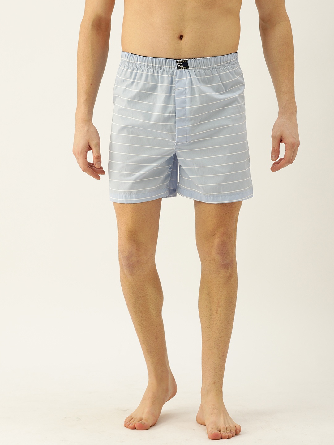 

Urban Dog Men Blue & White Striped Pure Cotton Boxers UDBX232-M