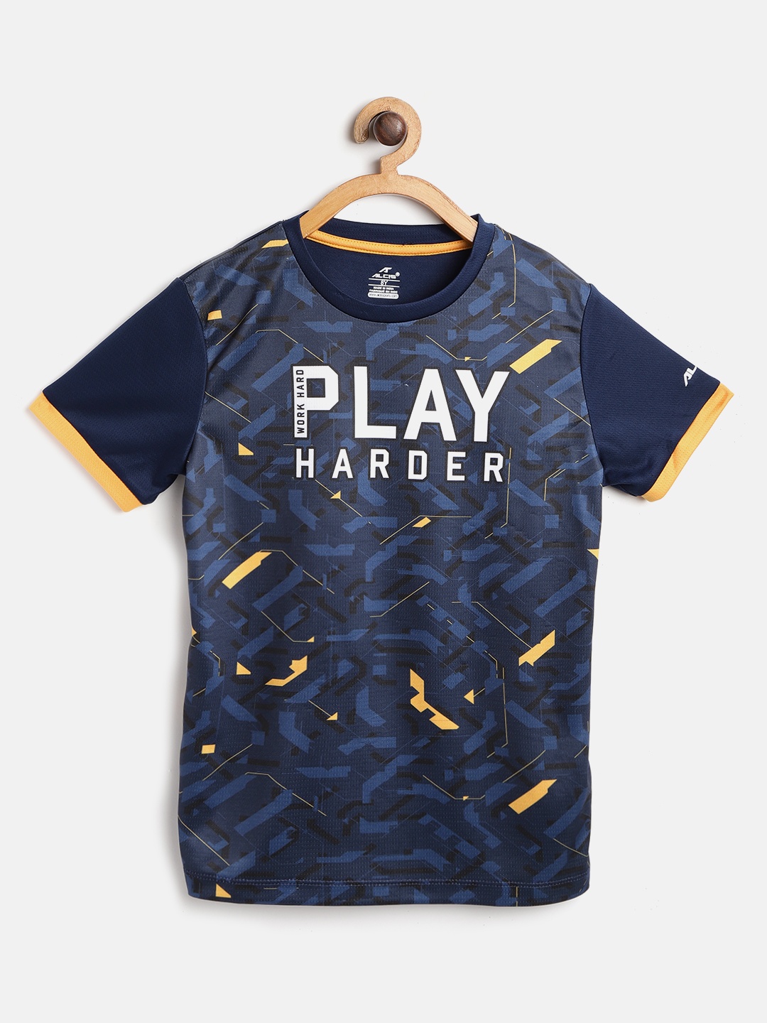 

Alcis Boys Navy Blue Geometric Print Round Neck T-shirt