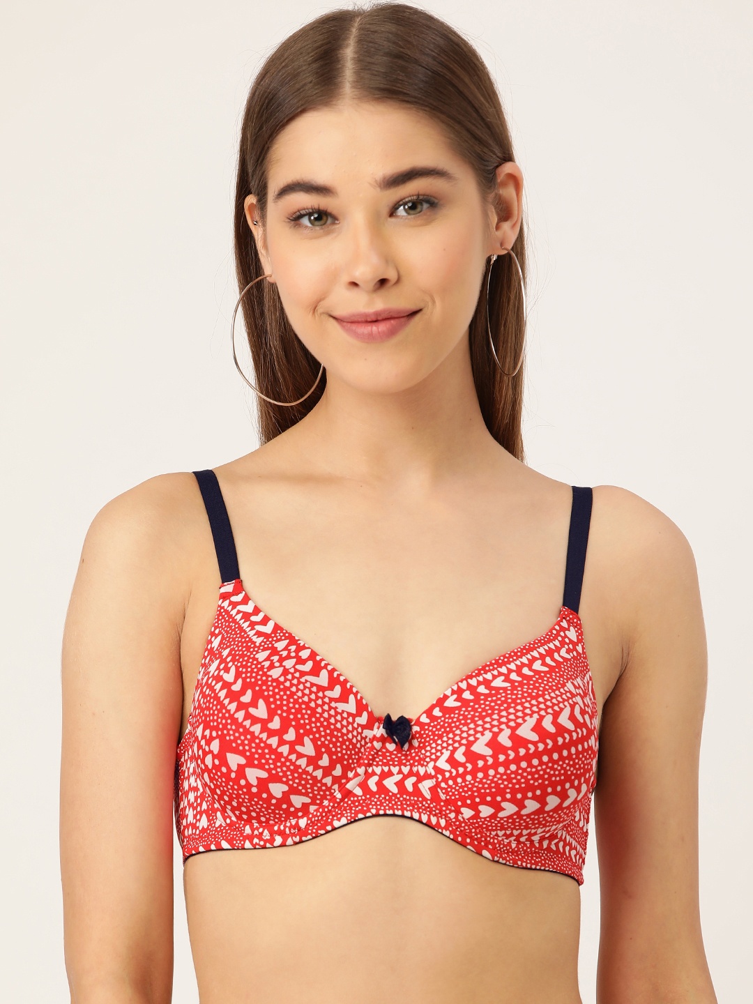 

DressBerry Red & White Printed Underwired Lightly Padded Everyday Bra DRM-029