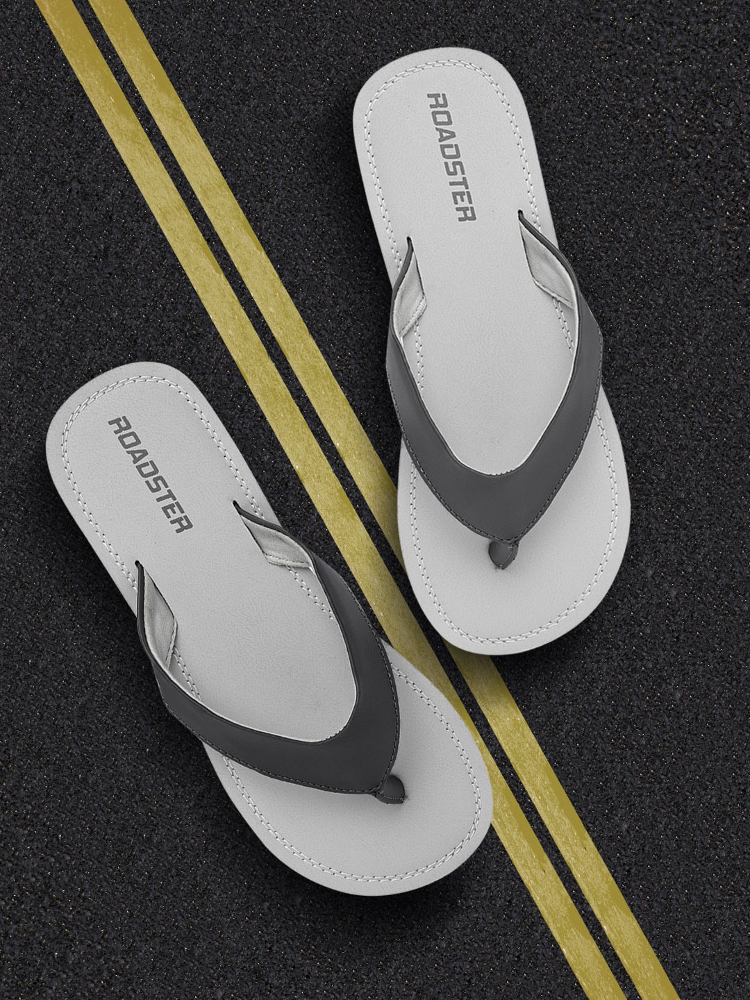 

Roadster Men Grey Solid Comfort Sandals