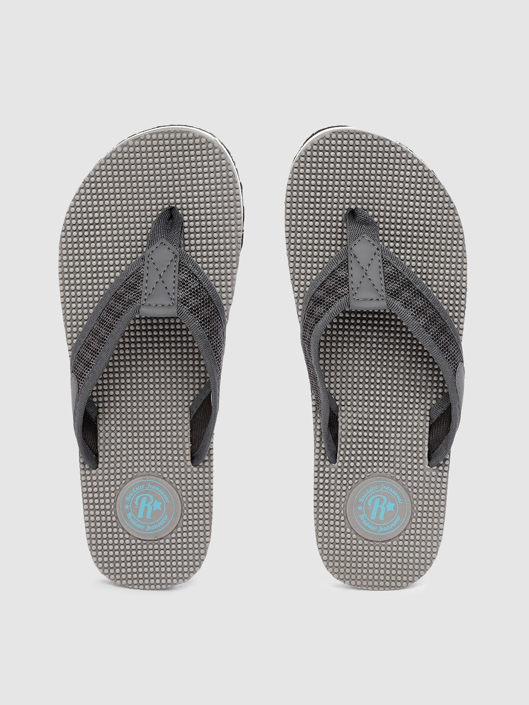 

Roadster Men Grey Textured Thong Flip-Flops