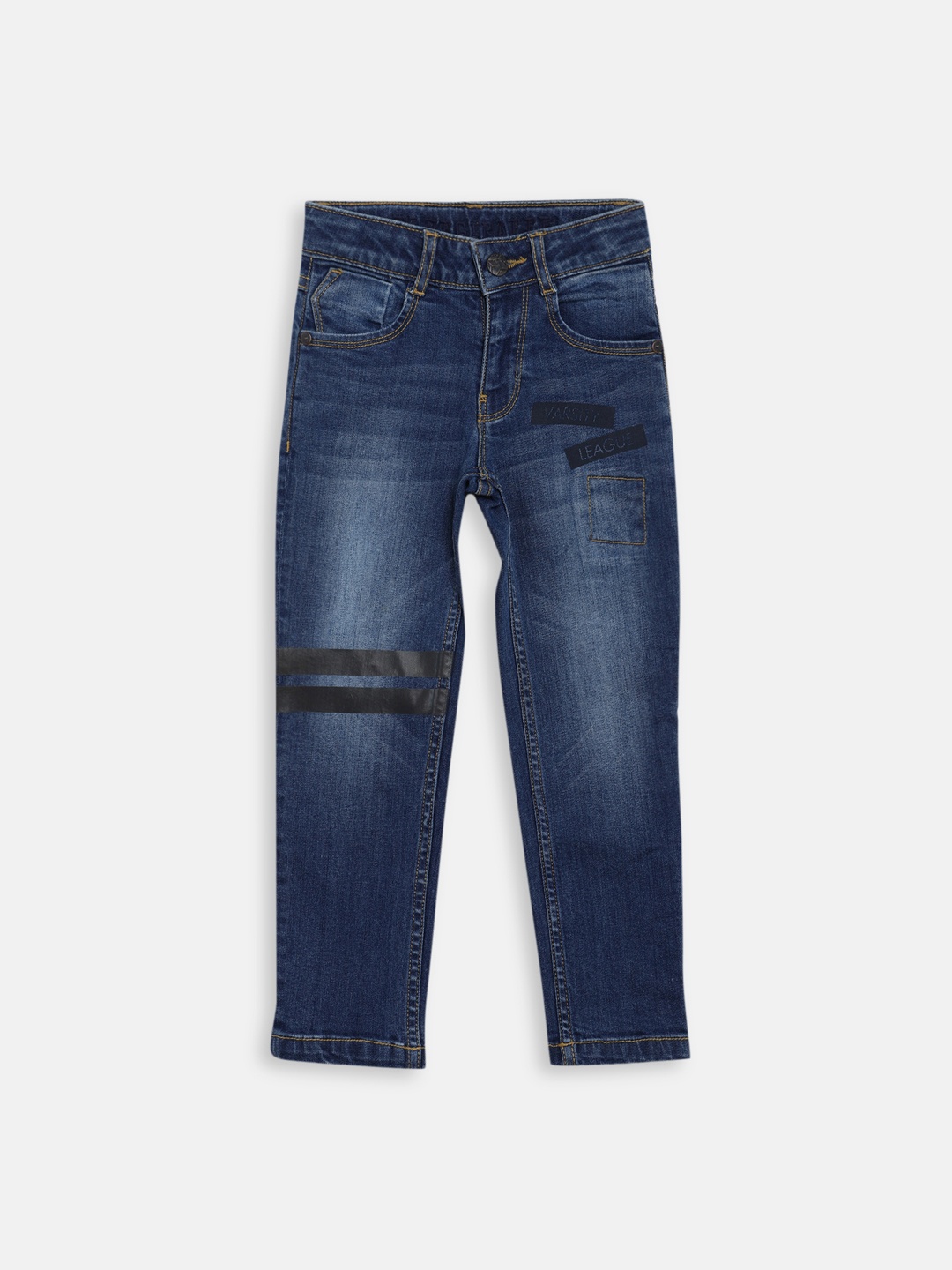 

Blue Giraffe Boys Blue Slim Fit Mid-Rise Clean Look Jeans