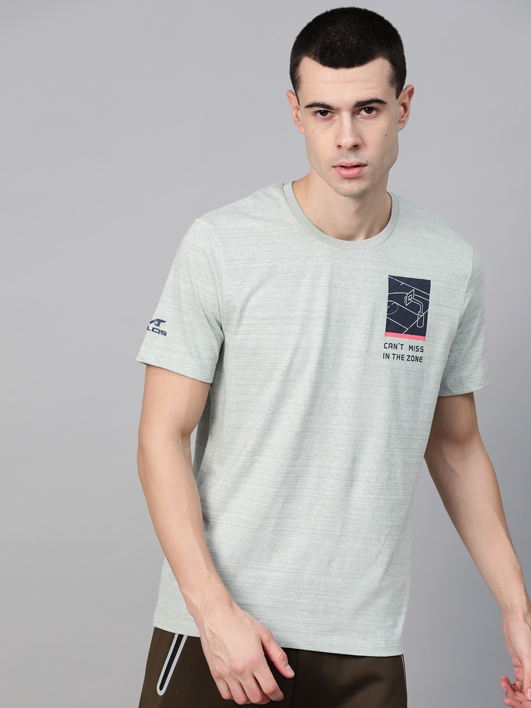 

Alcis Men Green Solid Round Neck Running T-shirt
