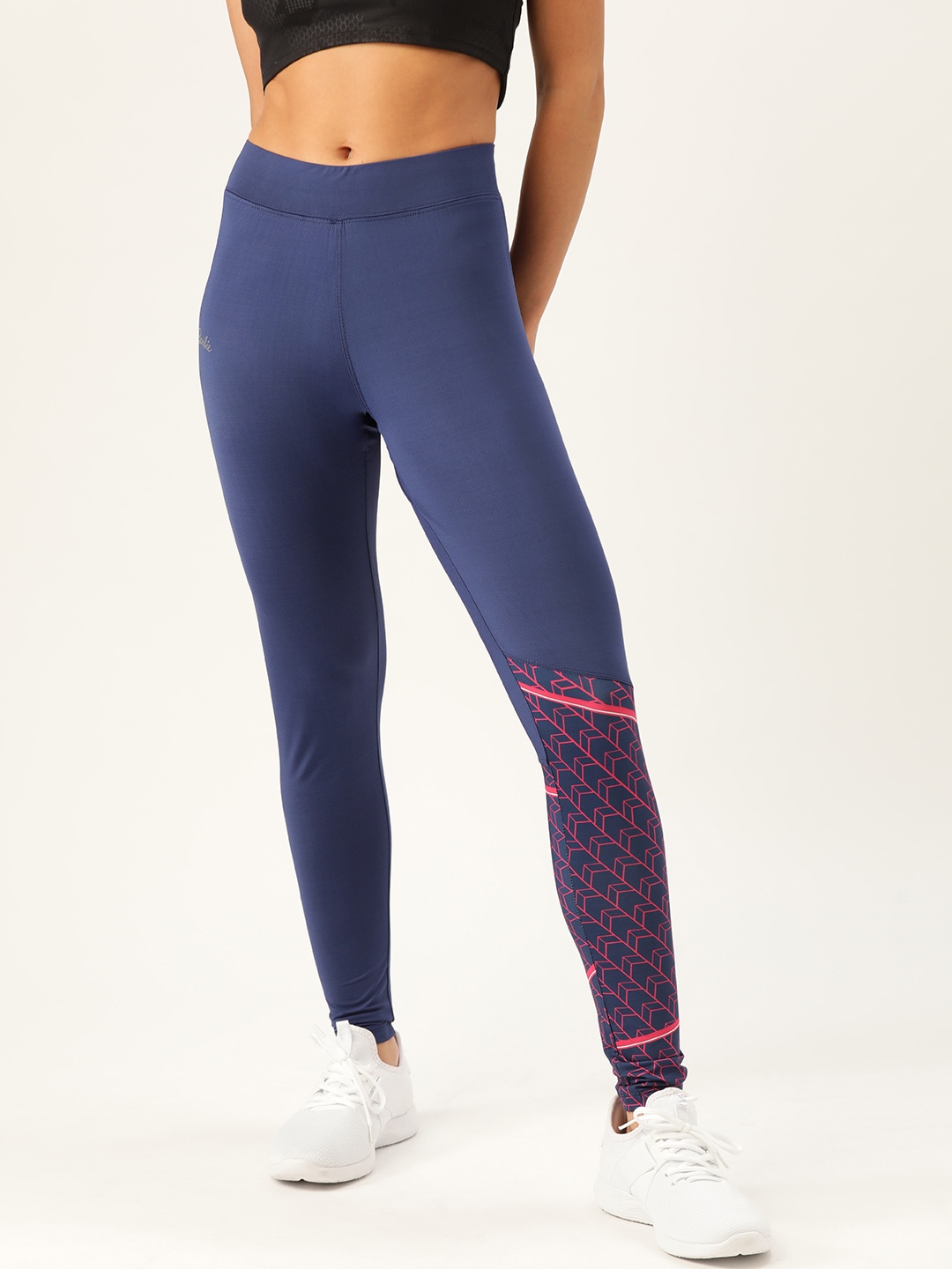 

toothless Women Navy Blue Printed Tights