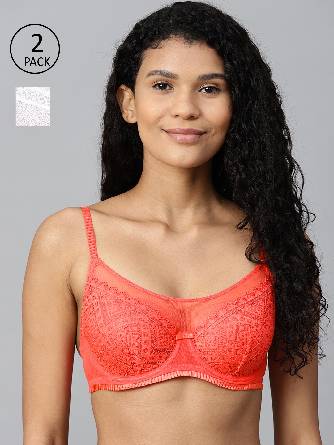 

Marks & Spencer Women Pack of 2 Underwired Non Padded Bras, Coral