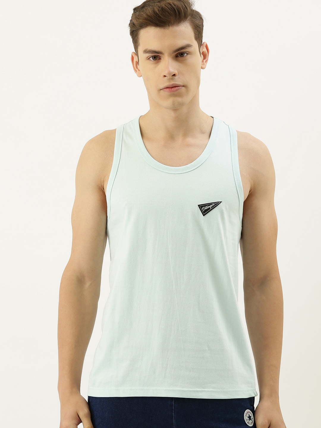 

DILLINGER Men Blue Solid Round Neck T-shirt