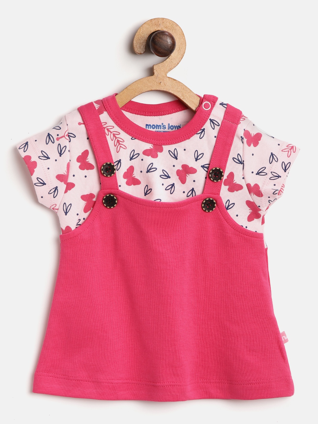 

Moms Love Girls Pink Printed A-Line Dress
