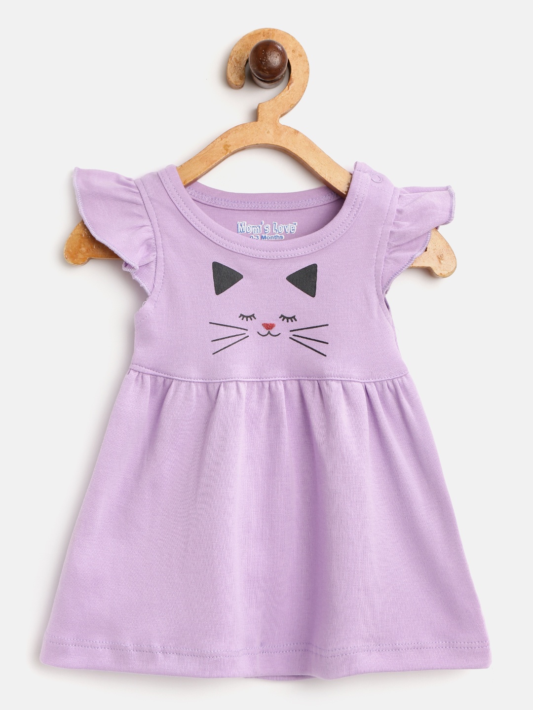 

Moms Love Girls Purple Printed A-Line Dress